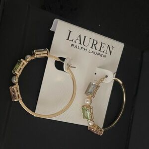 Lauren Ralph Lauren Gold and Green Stone Earrings